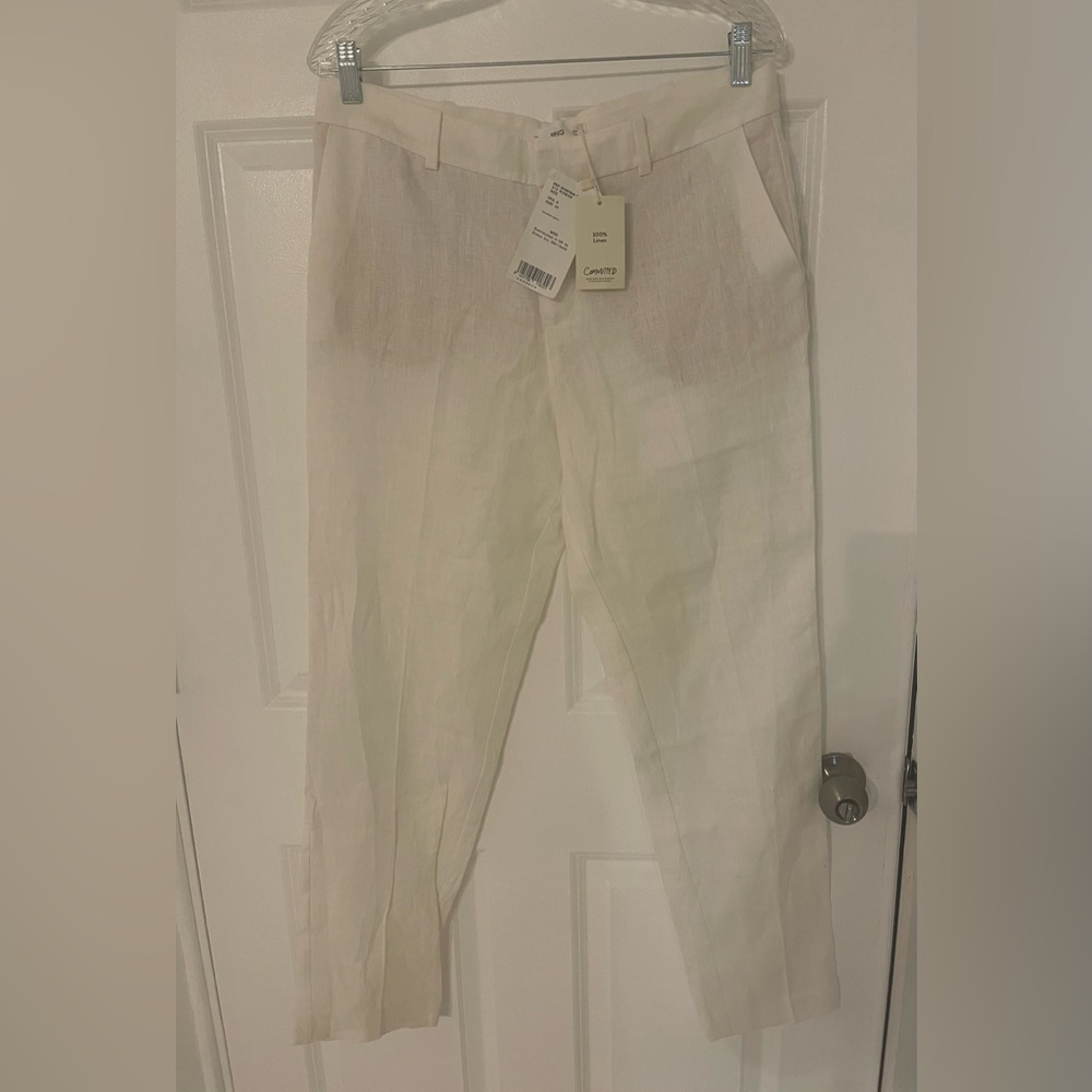 MANGO/Summer Linen Pants/ Never Worn/White /size US8